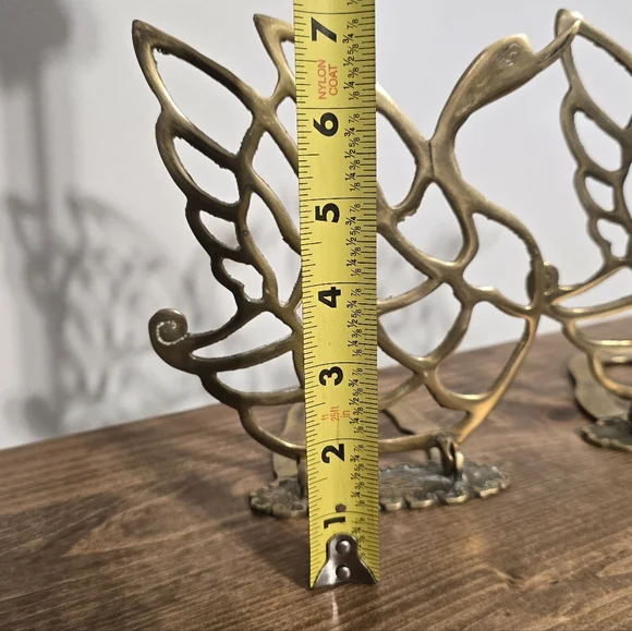 🤩Host Pick❤️Vintage Brass Swan Cut-Out Book Ends Made In Korea - Picture 4 of 13